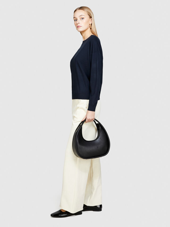 Boat neck sweater - women's boat neck sweaters - Dark Blue | Sisley image number 2